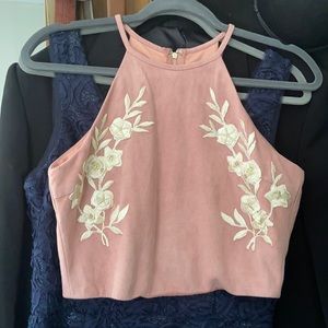 Microsuede Crop Tank